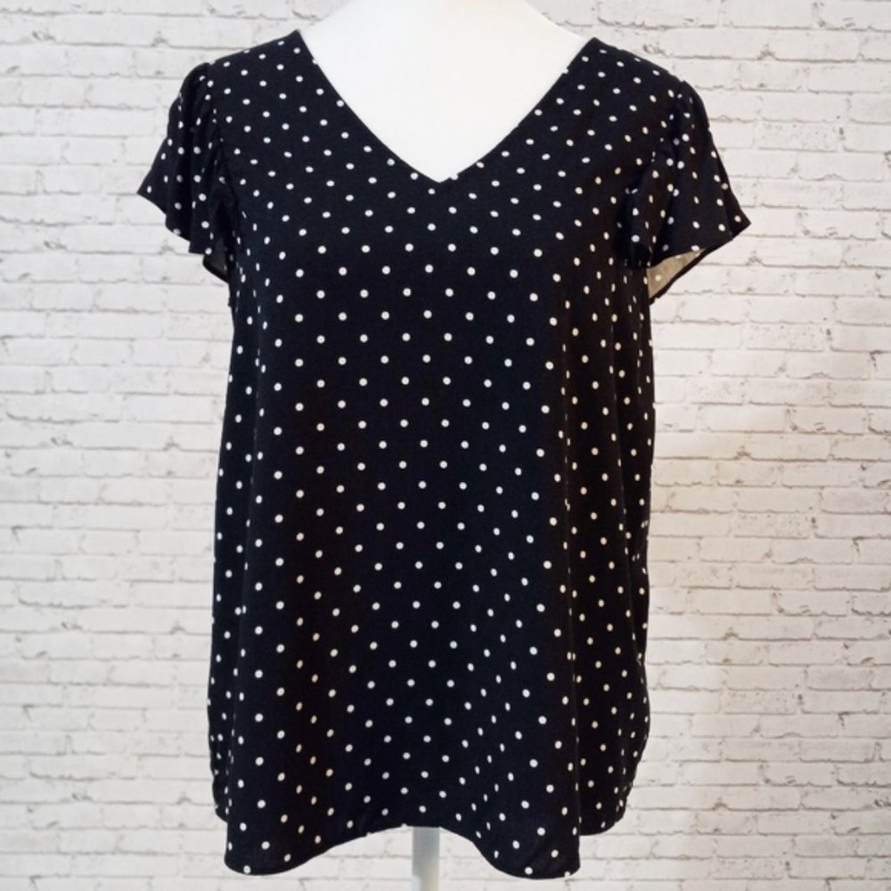 Old Navy Black Polka Dot Shirt New